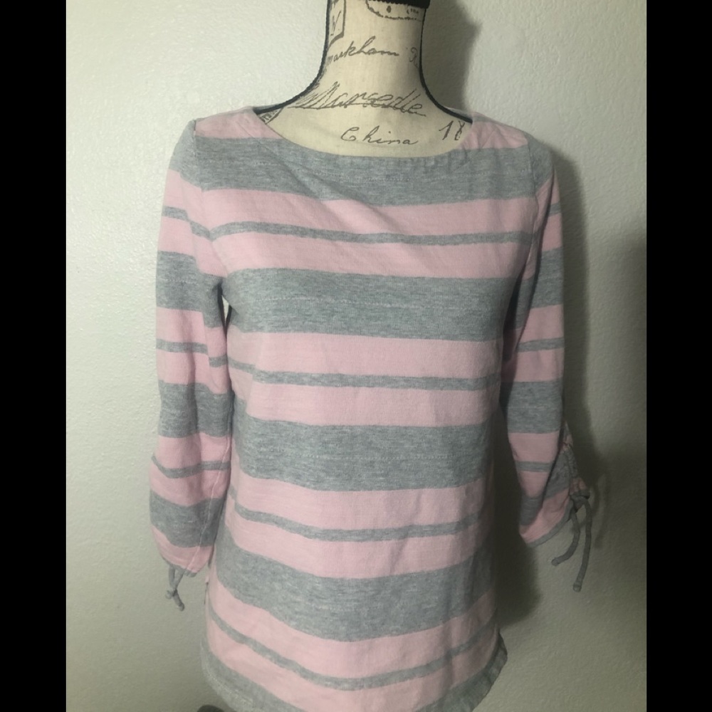 Talbots women’s medium petite pink gray shirt